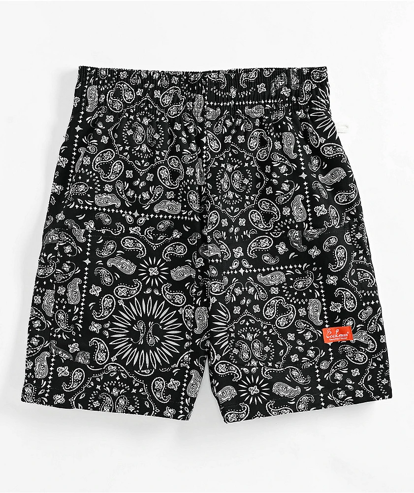 Cookman Black Paisley Shorts