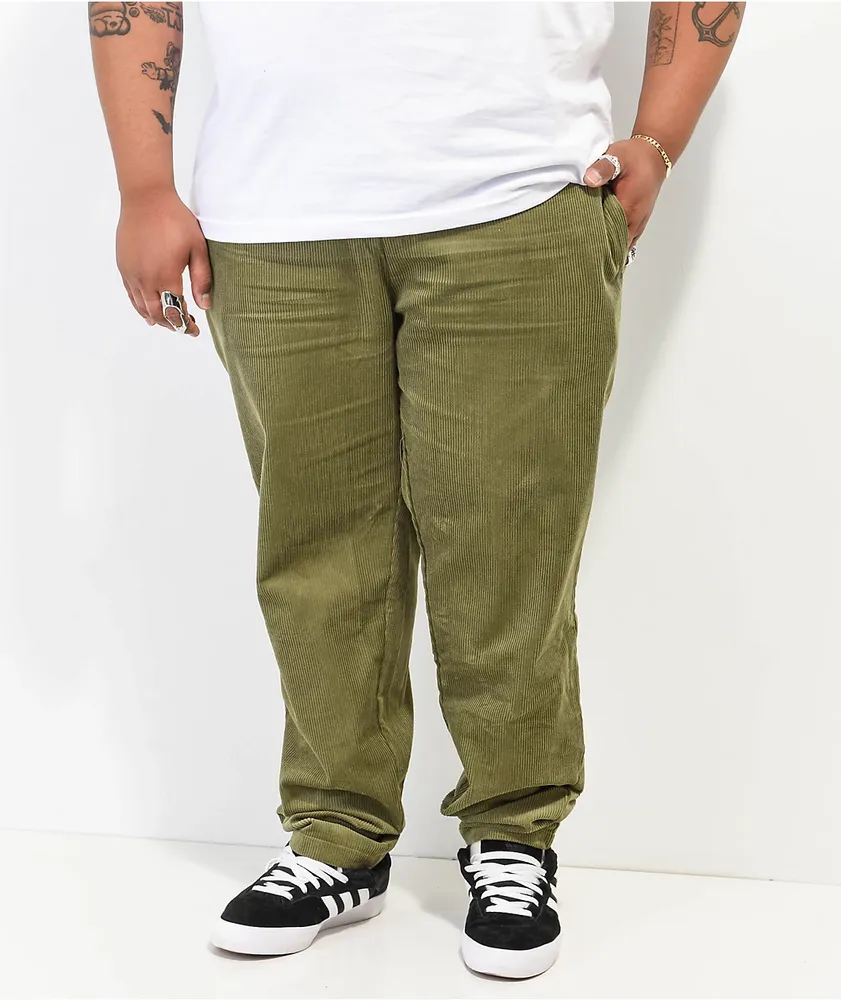 Green Stretch Corduroy Carpenter Jeans