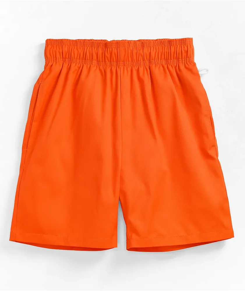 MSGM Kids logo-waistband cotton shorts - Orange