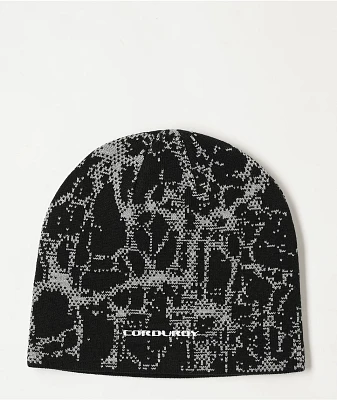 Corduroy Neuron Black Skully Beanie