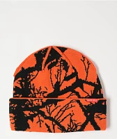 Corduroy Twig Camo Orange Beanie