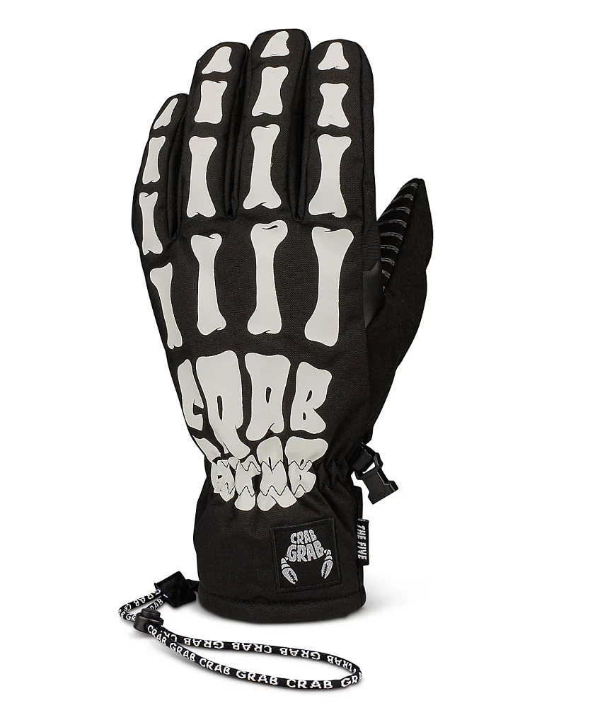 Crab Grab Five 15K Bones Snowboard Gloves