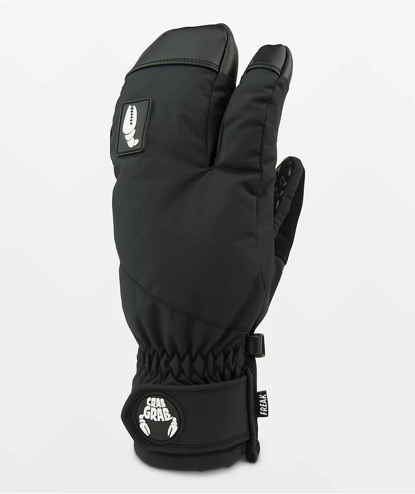 Crab Grab Freak Trigger Black Snowboard Mittens