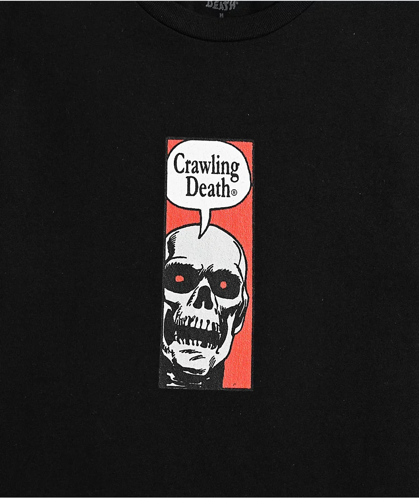 Crawling Death Comic Skull Black T-Shirt