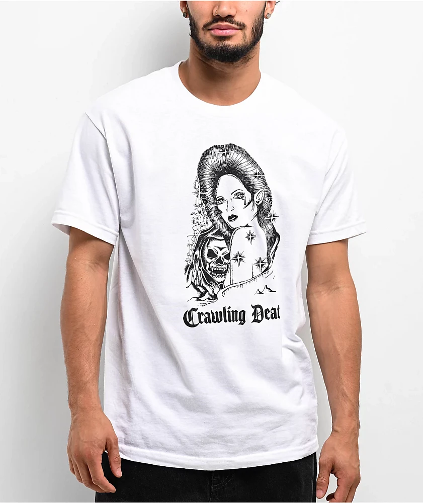 Crawling Death Reaper Girl White T-Shirt