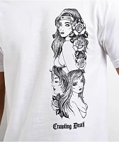 Crawling Death Rose Girl White T-Shirt