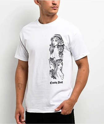 Crawling Death Rose Girl White T-Shirt