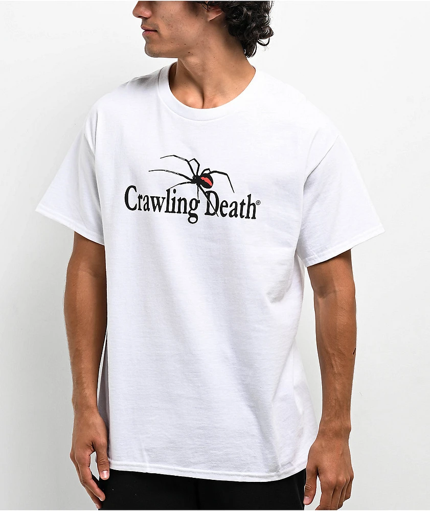 Crawling Death Spider Logo White T-Shirt