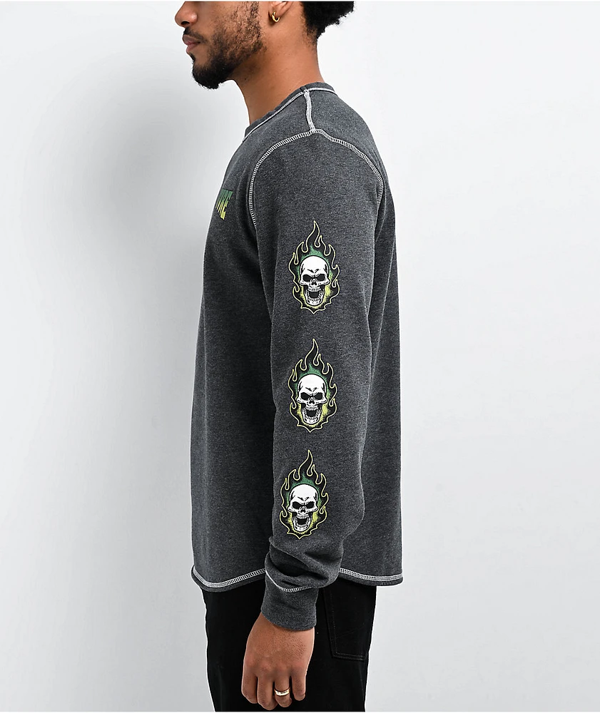 Creature Bonehead Grey Long Sleeve Thermal T-Shirt