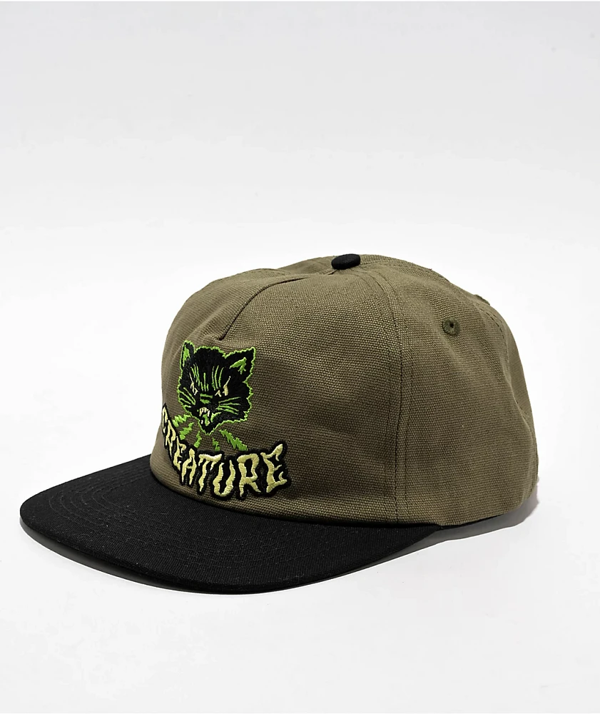 Creature Creeper Olive & Black Strapback Hat