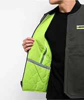 Creature Crete-Ture DIY Asphalt & Neon Green Reversible Zip Vest