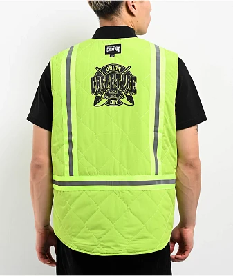 Creature Crete-Ture DIY Asphalt & Neon Green Reversible Zip Vest