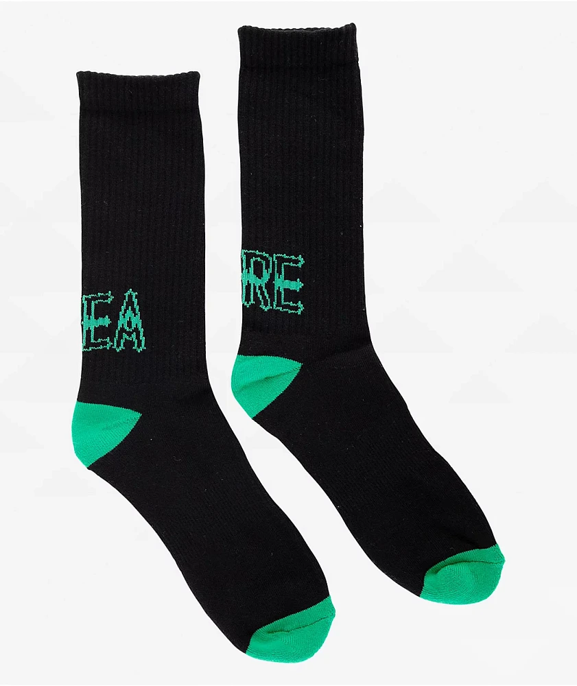 Creature Drop Out Black Crew Socks