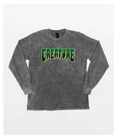 Creature Logo Grey Mineral Wash Long Sleeve T-Shirt