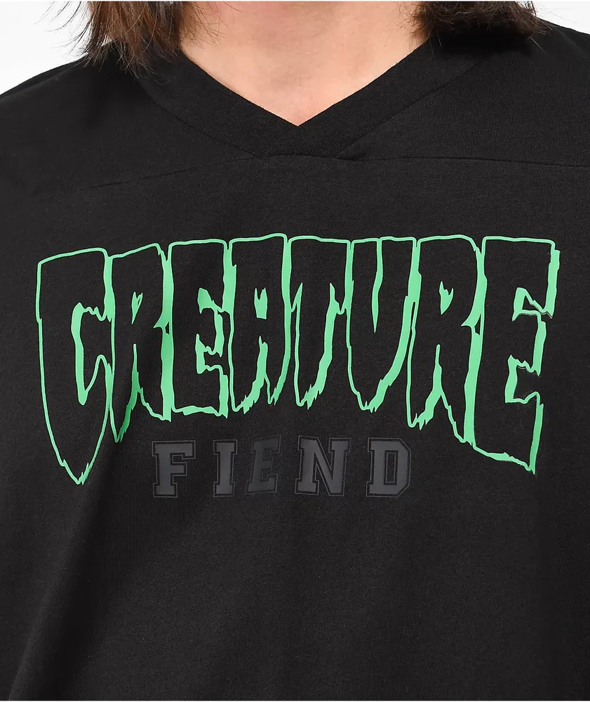 Creature Logo fiend Black & Green Football Jersey