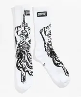Creature Psychofice White & Black Crew Socks