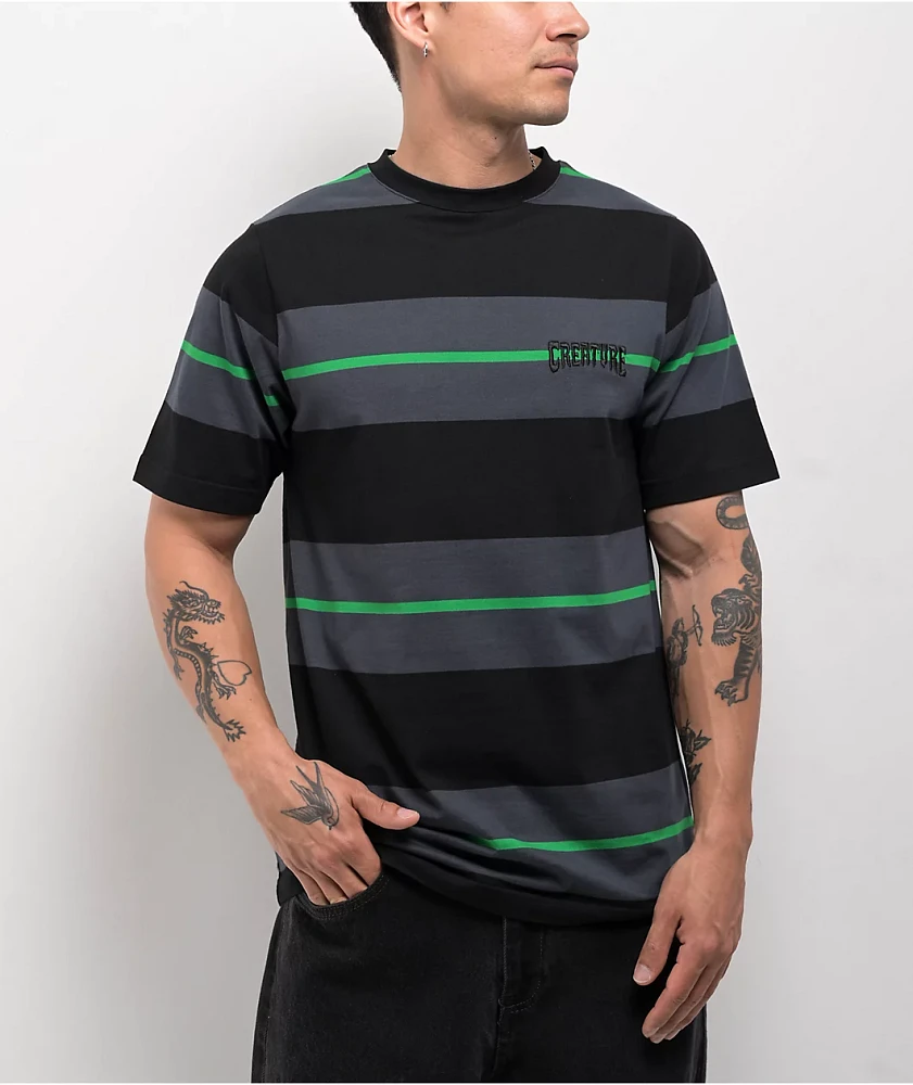Creature Stripe Black Knit T-Shirt