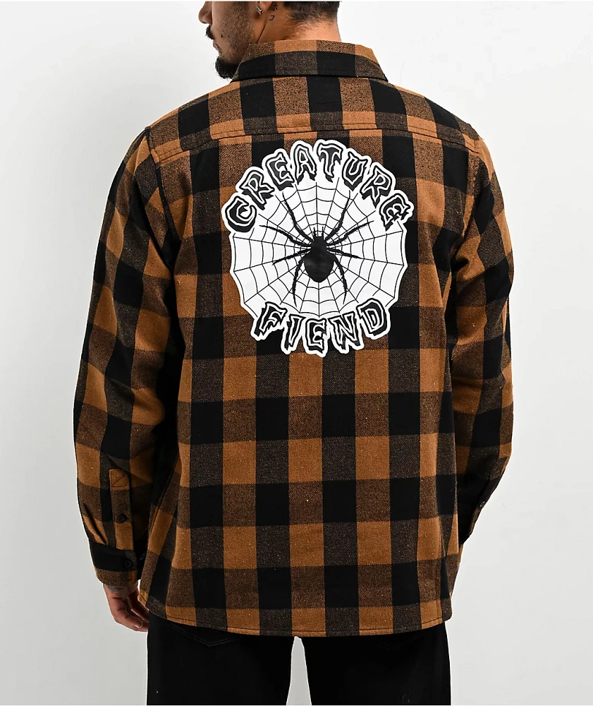 Creature Web Black & Brown Flannel Shirt