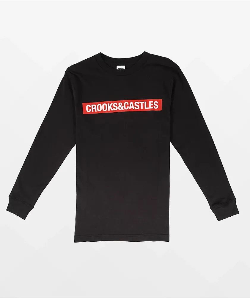Crooks & Castles Box Logo Black Long Sleeve T-Shirt