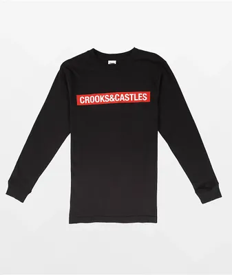 Crooks & Castles Box Logo Black Long Sleeve T-Shirt