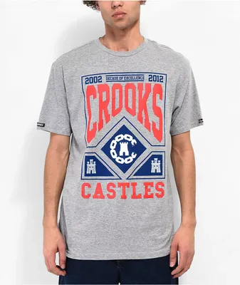 Crooks & Castles Decade Of Excellence Grey T-Shirt