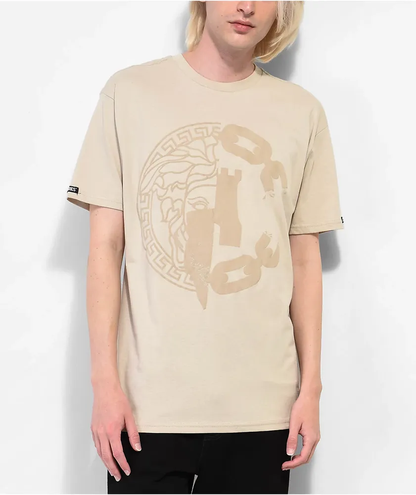 Crooks & Castles Half Medusa Chain Natural T-Shirt