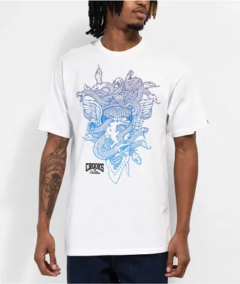 Crooks & Castles Outline Medusa White T-Shirt