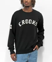 Crooks & Castles Varsity Black Crewneck Sweatshirt