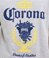 Crooks & Castles x Corona Lockup Grey T-Shirt