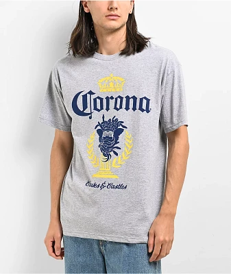 Crooks & Castles x Corona Lockup Grey T-Shirt