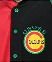 Cross Colors Red, Green, & Black Colorblock Baseball Hoodie