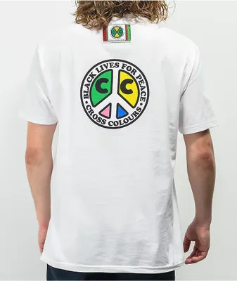 Cross Colours Black Lives For Peace White T-Shirt