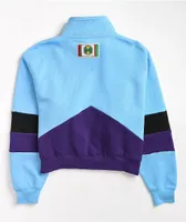 Cross Colours Blue Colorblock Fleece Track Jacket