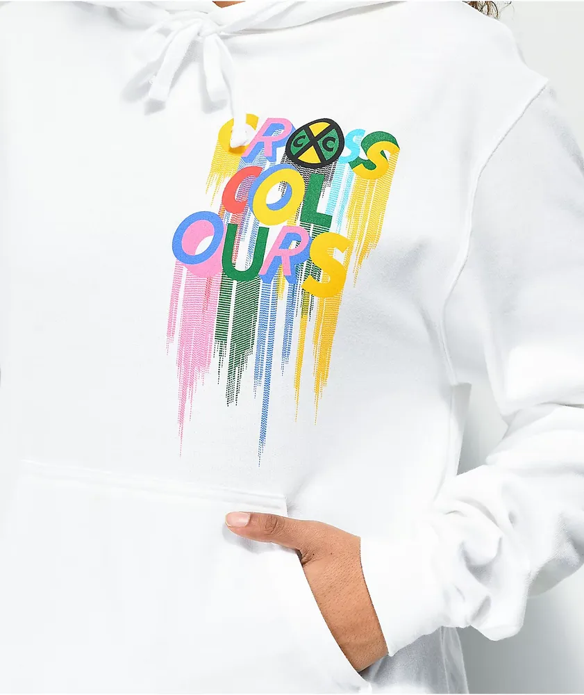 Cross Colours Color Drip White Hoodie