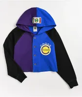 Cross Colours Colorblock Hooded Baseball Jersey