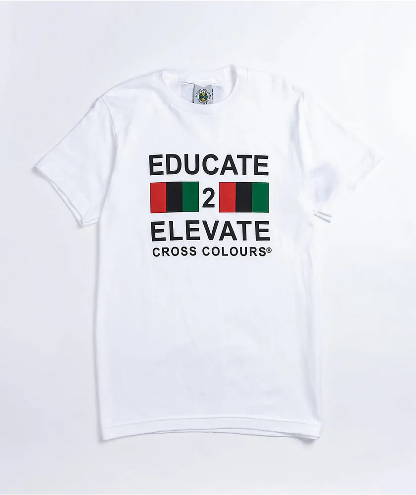 Cross Colours Educate 2 Elevate White T-Shirt