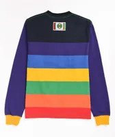 Cross Colours Multi Stripe Rainbow Long Sleeve T-Shirt