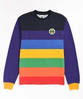 Cross Colours Multi Stripe Rainbow Long Sleeve T-Shirt