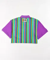 Cross Colours Multi Stripe Zip Polo Shirt