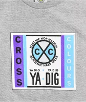 Cross Colours Puff Label Logo Grey T-Shirt