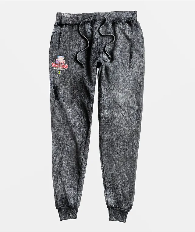 Champion fleece sweatpants in black acid wash