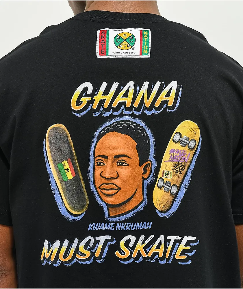 Cross Colours x Skate Nation Ghana Black T-Shirt