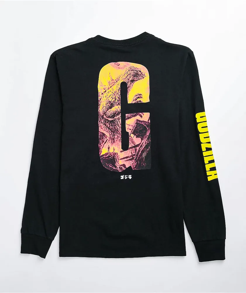 Crunchyroll x Godzilla Faded Black Long Sleeve T-Shirt