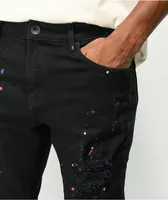 Crysp Denim Atlantic Paint Splatter Black Jeans