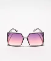 Crystal & Purple XL Square Sunglasses