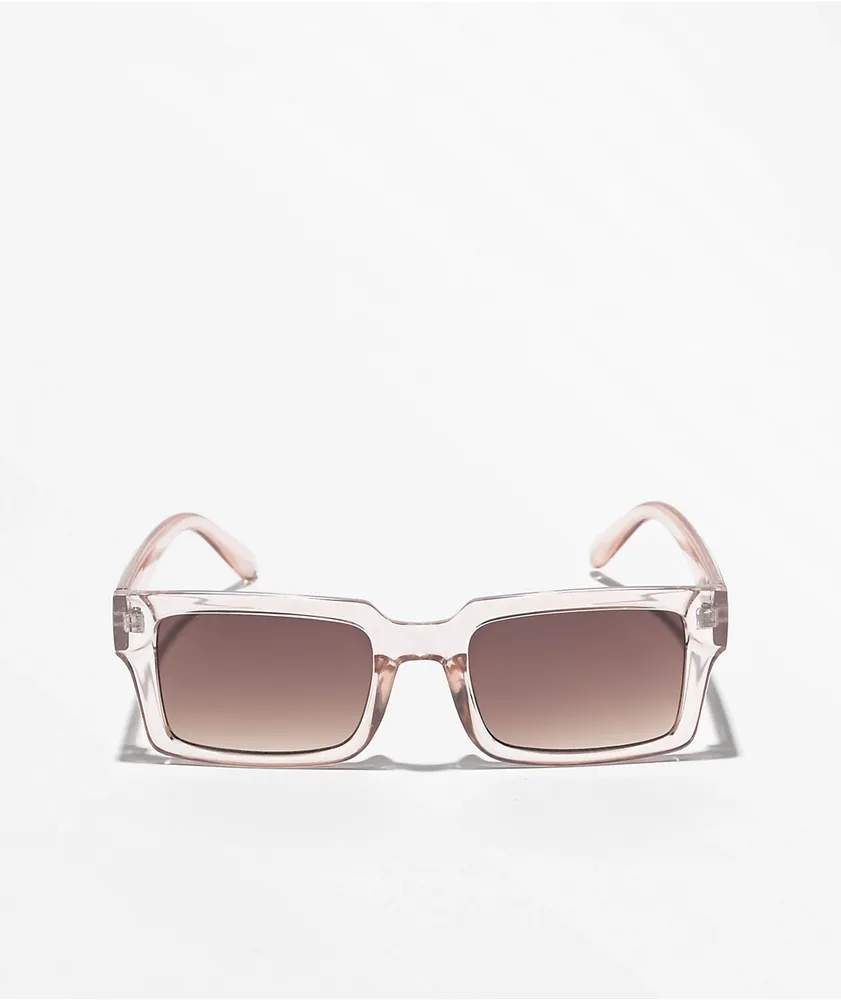 Crystal Tan & Brown Gradient Rectangle Sunglasses