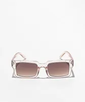 Crystal Tan & Brown Gradient Rectangle Sunglasses