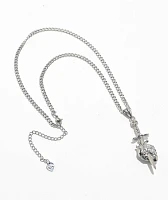 Cyberspace Shop Dagger Heart 18" Silver Chain Necklace