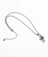 Cyberspace Shop Happy Mushroom 18" Silver Chain Necklace