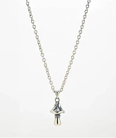 Cyberspace Shop Happy Mushroom 18" Silver Chain Necklace